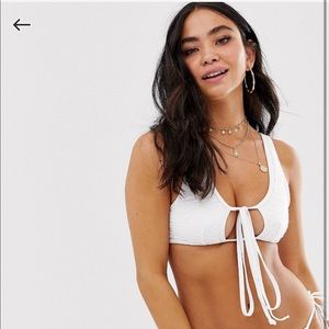 ASOS crochet crossover bikini top